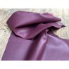 Demi-peau de cuir de veau lisse au tannage souple - lie de vin - Cuir en Stock