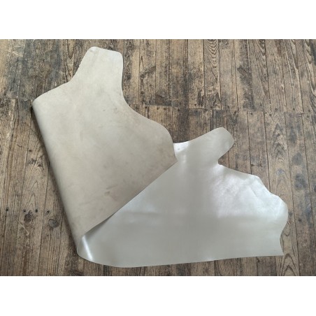 Demi-peau de cuir de veau BOX lisse - tannage ferme - Beige - Cuir en Stock
