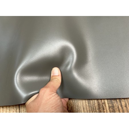 Demi-peau de cuir de veau BOX lisse - tannage ferme - Gris - Cuir en Stock