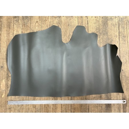 Demi-peau de cuir de veau BOX lisse - tannage ferme - Gris - Cuir en Stock