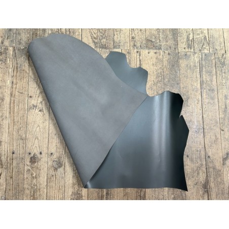 Demi-peau de cuir de veau BOX lisse - tannage ferme - Gris - Cuir en Stock