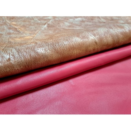 Lot de 2 peaux de cuir d'agneau et de chèvre -D- Cuir en Stock