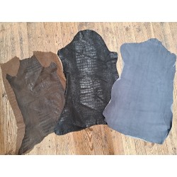 Lot de 3 peaux de cuir stretch - Cuir en Stock