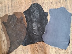 Lot de 3 peaux de cuir stretch - Cuir en Stock