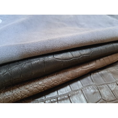 Lot de 3 peaux de cuir stretch - Cuir en Stock