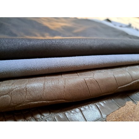 Lot de 3 peaux de cuir stretch - vêtement - Cuir en Stock