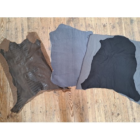 Lot de 3 peaux de cuir stretch - vêtement - Cuir en Stock