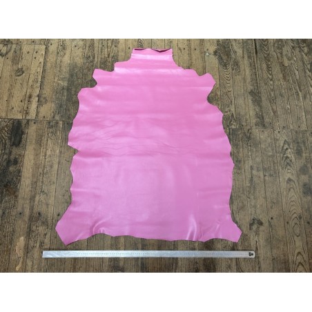 Peau de cuir d'agneau lisse rose chamallow - Cuir en Stock