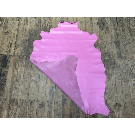 Peau de cuir d'agneau lisse rose chamallow - Cuir en Stock