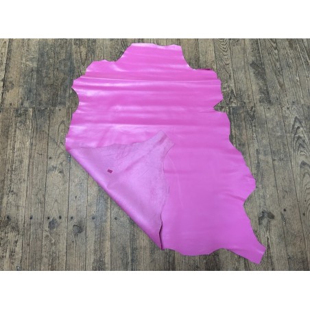 Peau de cuir d'agneau lisse rose pink - Cuir en Stock