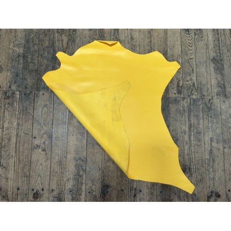 Peau de cuir d'agneau lisse jaune tournesol - Cuir en Stock