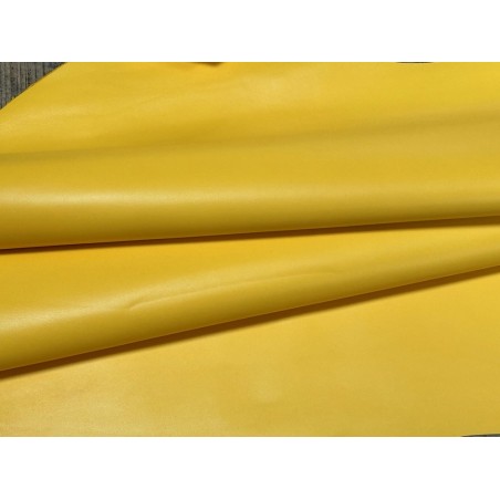 Peau de cuir d'agneau lisse jaune tournesol - Cuir en Stock