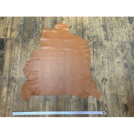 Peau de cuir d'agneau lisse camel - Cuir en Stock