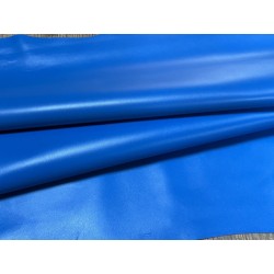 Peau de cuir d'agneau lisse bleu cyan - Cuir en Stock