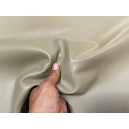 Peau de cuir d'agneau lisse greige - Cuir en Stock