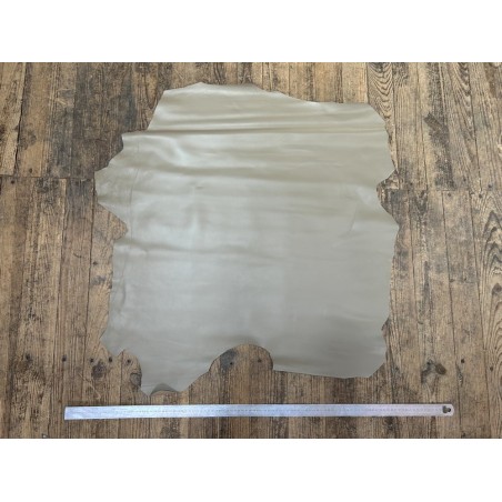 Peau de cuir d'agneau lisse greige - Cuir en Stock