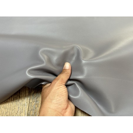 Peau de cuir d'agneau lisse gris souris - Cuir en Stock