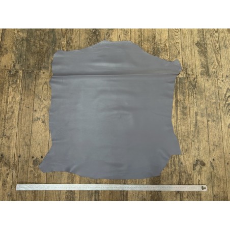 Peau de cuir d'agneau lisse gris souris - Cuir en Stock
