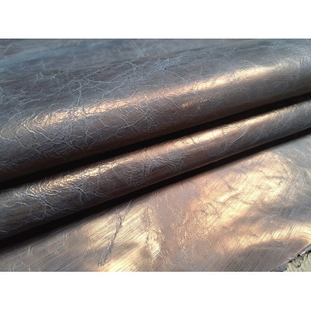 Peau de cuir de chèvre métallisé cuivre -  maroquinerie - Cuirenstock