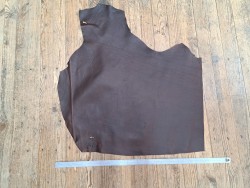 Recto verso morceau de cuir gras - vachette marron pullup - maroquinerie - cuir en stock