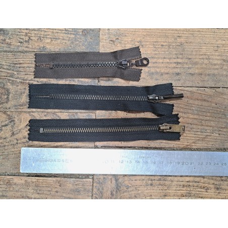 Lot de fermetures eclair - assortiment - Cuir en stock