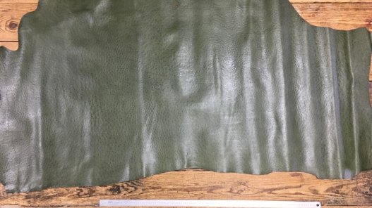 peau de cuir de vache vert kaki imitation autruche maroquinerie cuirenstock