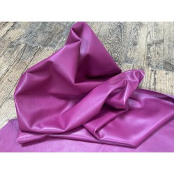 Demi-peau de cuir de veau lisse au tannage souple - Rose magenta - Cuir en Stock