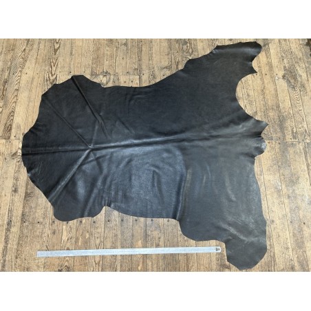 Demi-peau de cuir de veau lisse au tannage souple - Brun vieilli - Cuir en Stock