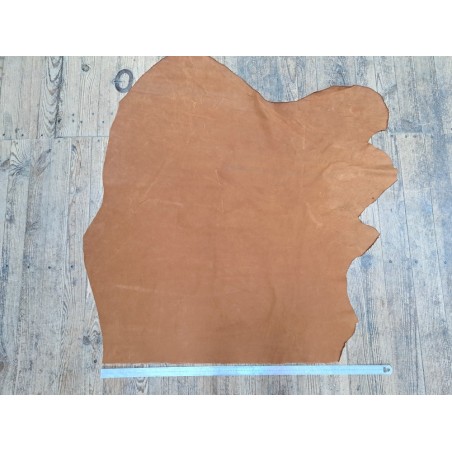 Demi-peau de veau nubuck - CARAMEL -A- Maroquinerie - Cuir en Stock