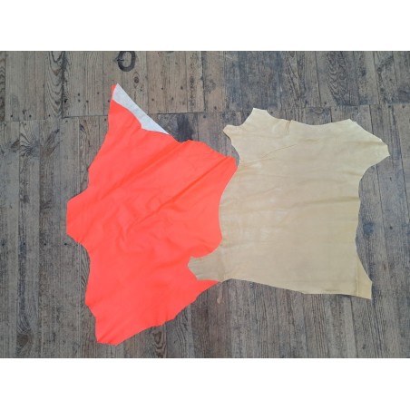 Lot de 2 peaux de Cuir de chèvre et d'agneau - C - Cuir en Stock