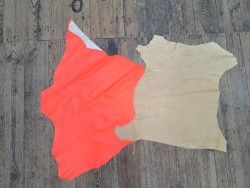Lot de 2 peaux de Cuir de chèvre et d'agneau - C - Cuir en Stock