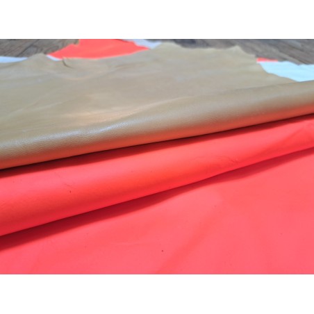 Lot de 2 peaux de Cuir de chèvre et d'agneau - C - Cuir en Stock
