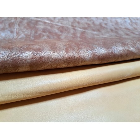 Lot de 2 peaux de cuir d'agneau et de chèvre - A - Cuir en Stock