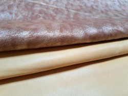 Lot de 2 peaux de cuir d'agneau et de chèvre - A - Cuir en Stock