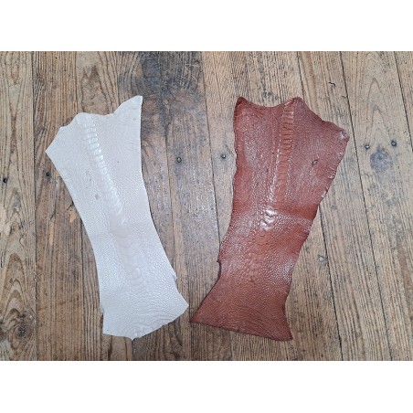 Lot de 2 pattes d'autruche - E -Brun clair/Crème- Cuir en Stock