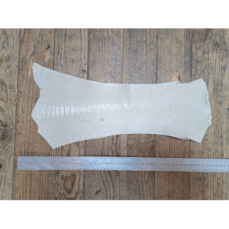 Lot de 2 pattes d'autruche - E -Brun clair/Crème- Cuir en Stock