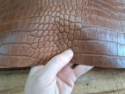Bande de collet tannage végétal - Grain crocodile - Brun mat