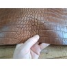 Bande de collet tannage végétal - Grain crocodile - Brun mat