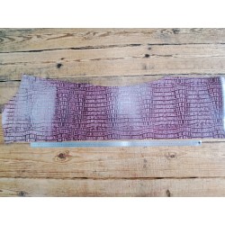 Bande de collet vegetal effet crocodile - Violine - Cuir en Stock