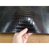 Bande de collet tannage végétal effet crocodile - Noir - Cuir en Stock