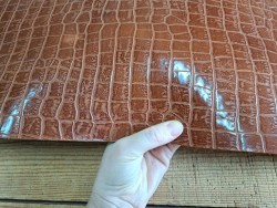 Bande de collet tannage végétal effet crocodile - Noisette