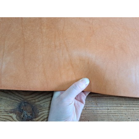 Collet de vache tannage végétal grainé - Brun - Cuir en Stock