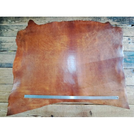 Collet de vache tannage végétal grainé nuancé - Fauve - Cuirenstock