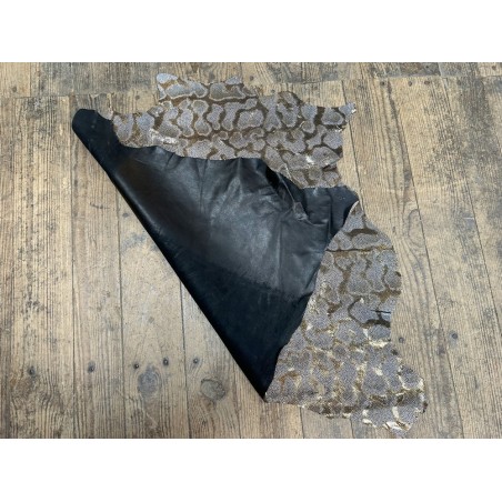 Peau de cuir de chèvre métallisé grain fantaisie -  maroquinerie - Cuir en Stock