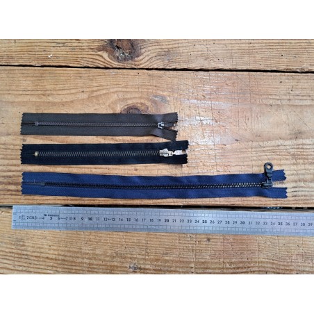 Lot de fermetures eclair - assortiment - Cuir en stock