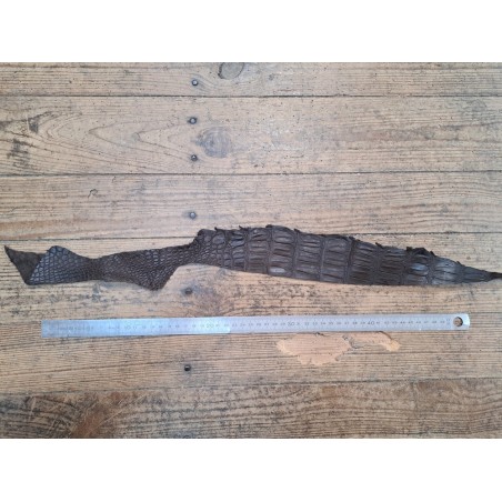 Peau de cuir de crocodile marron mat - Cuir en Stock