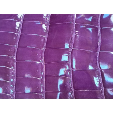 Morceau de cuir de crocodile véritable - Violet lavande