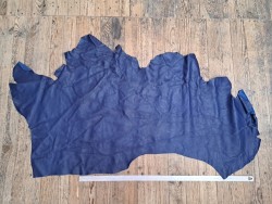 Grand morceau de cuir de veau lisse - Bleu -A- Cuirenstock