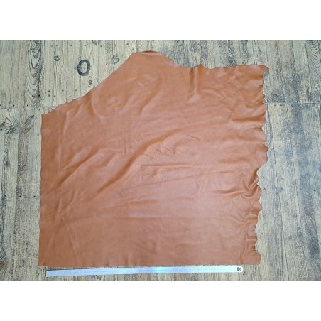 Demi-peau de cuir de vache grainée - Brun automnal - B - Cuir en stock