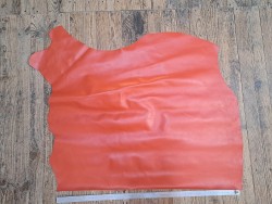Demi-peau de cuir de vachette lisse - Orange potiron -B-Cuirenstock